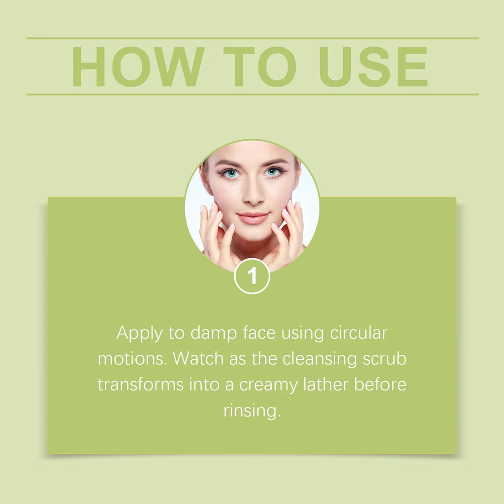 Green Tea Facial Scrub - Deep Pore Exfoliating Cleanser for Skin Care Scrubs Treatments Tidesmit