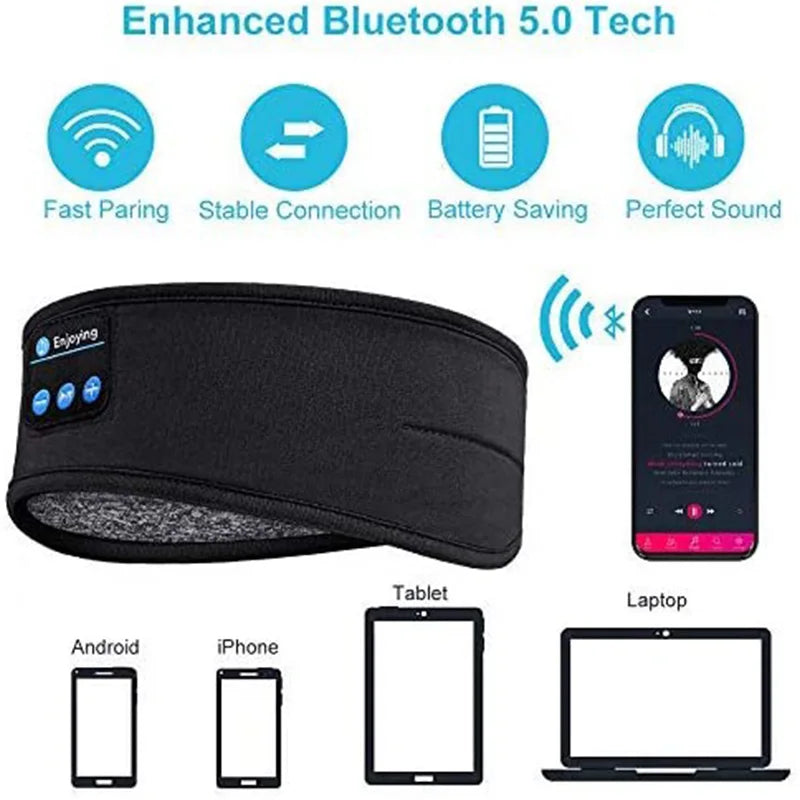 Tidesmit Wireless Sleep Headphones Headband - Breathable Bluetooth Mask Tidesmit
