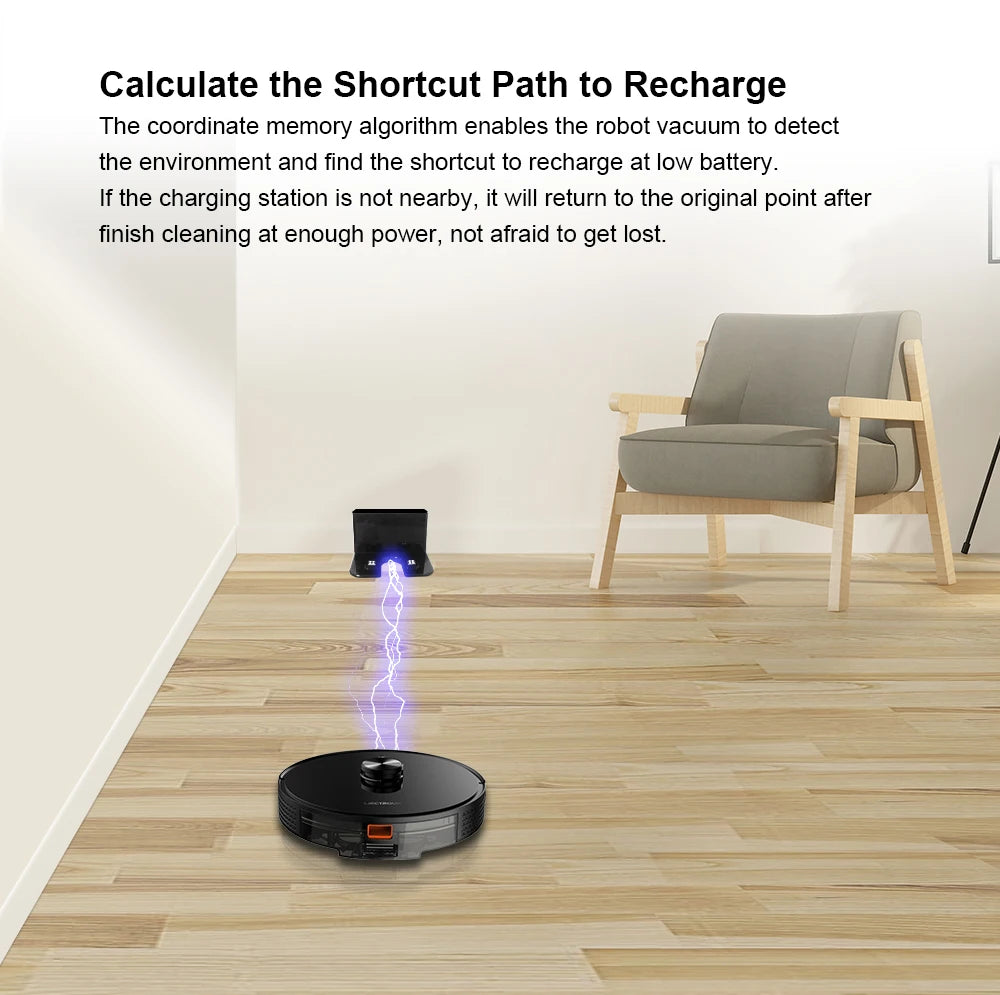Tidesmit Liectroux LILIN X6 robot vacuum with laser navigation showing app restricted area mapping for carpet cleaning