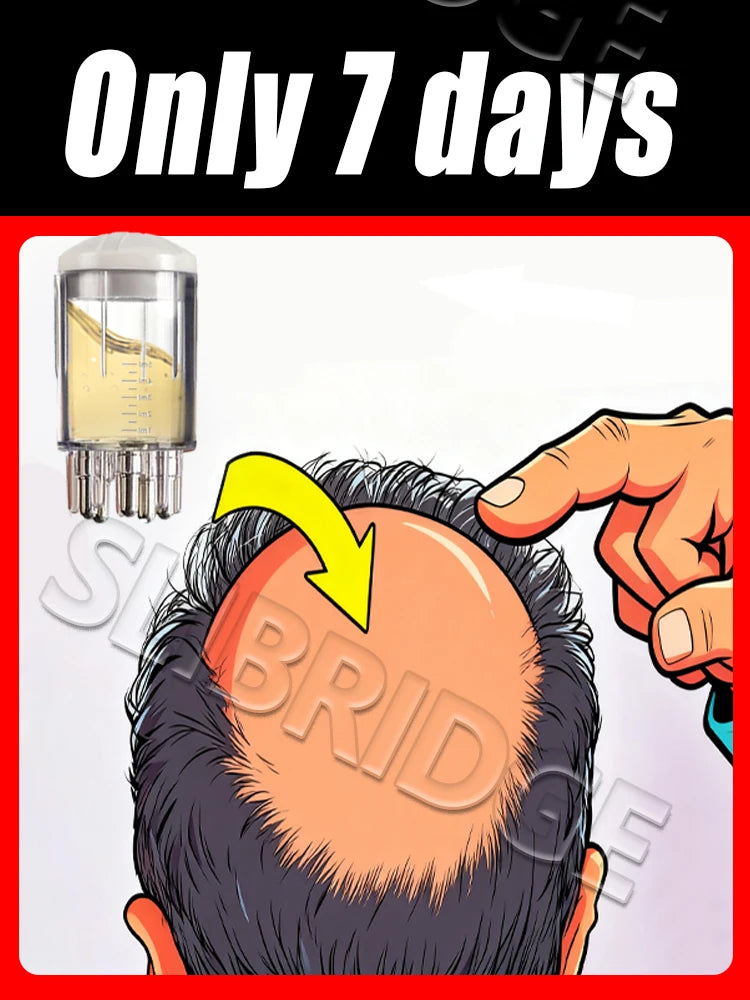 Portable scalp applicator liquid comb for hair loss treatment with liquid guiding massager and hair growth serum.