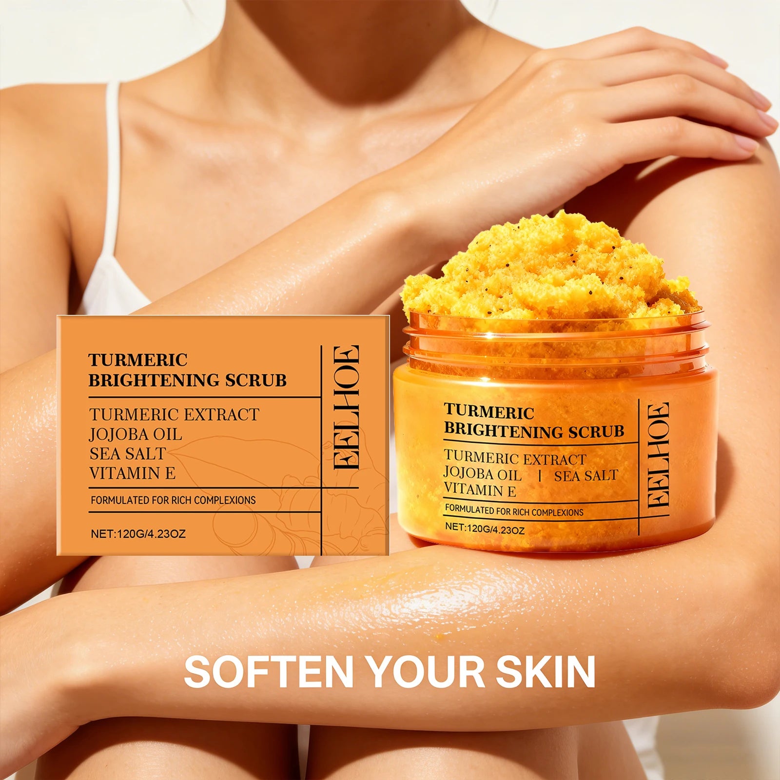 Turmeric Body Scrub for Dark Spots - Brightening Exfoliating Treatment Scrubs Treatments Tidesmit
