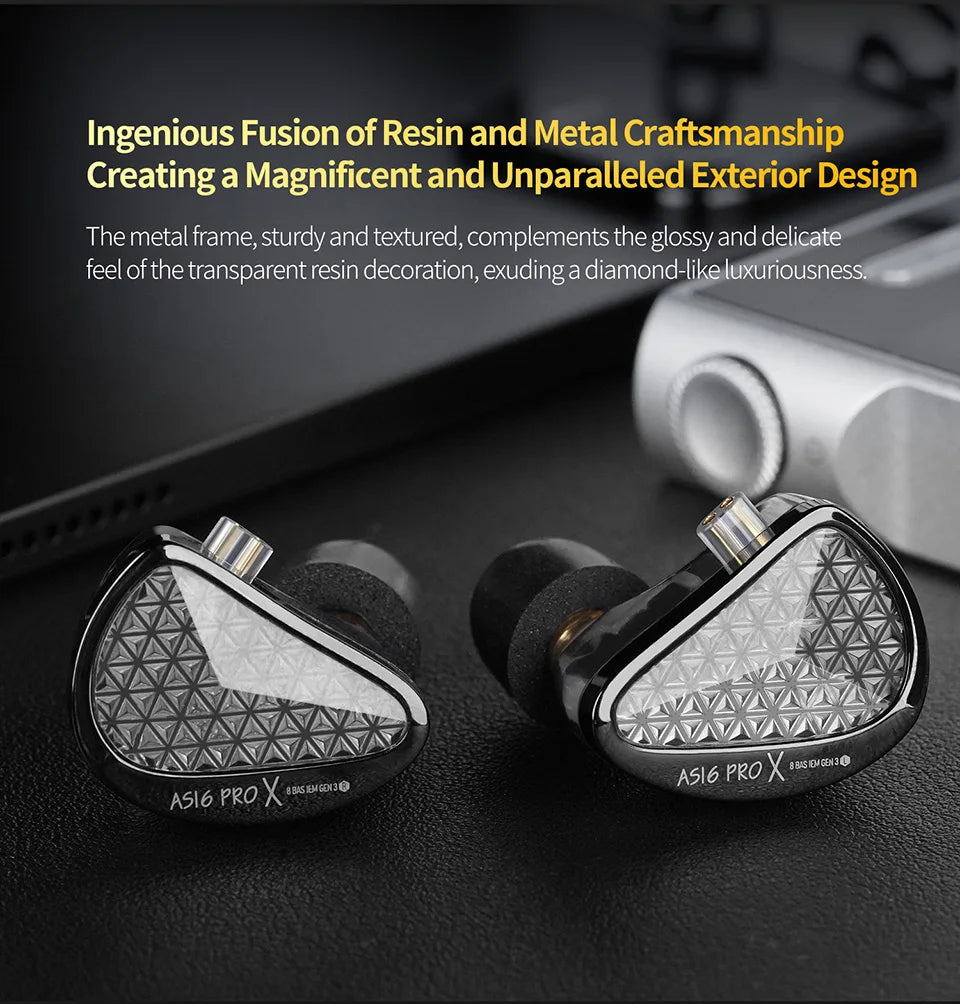 Tidesmit AS16 Pro Wired In-Ear Monitors - 16BA Drivers HiFi Audio Tidesmit