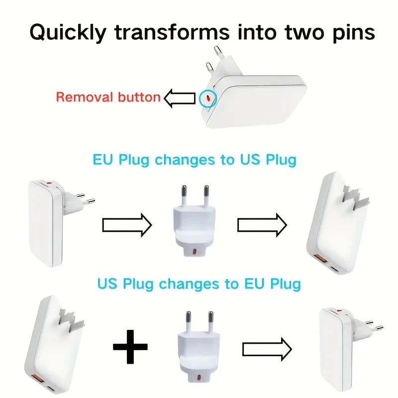 65W GaN Dual Port USB Wall Charger | Compact Laptop Fast Adapter Tidesmit