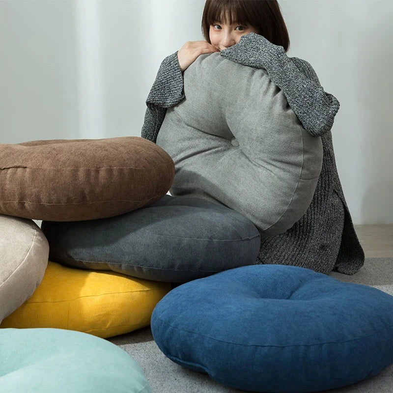 Round Shape Linen Seat Cushion Silk Cotton Core Tatami Cushion Pillow Home Decoration Soft Car Sofa Cushion Flax Round Sitting