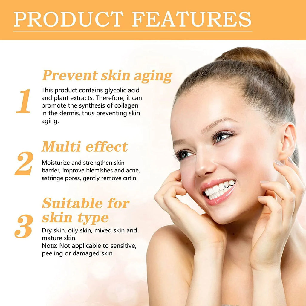 Tidesmit 100ml Glycolic Acid 7% toning solution texture close-up for acne-prone skin rejuvenation