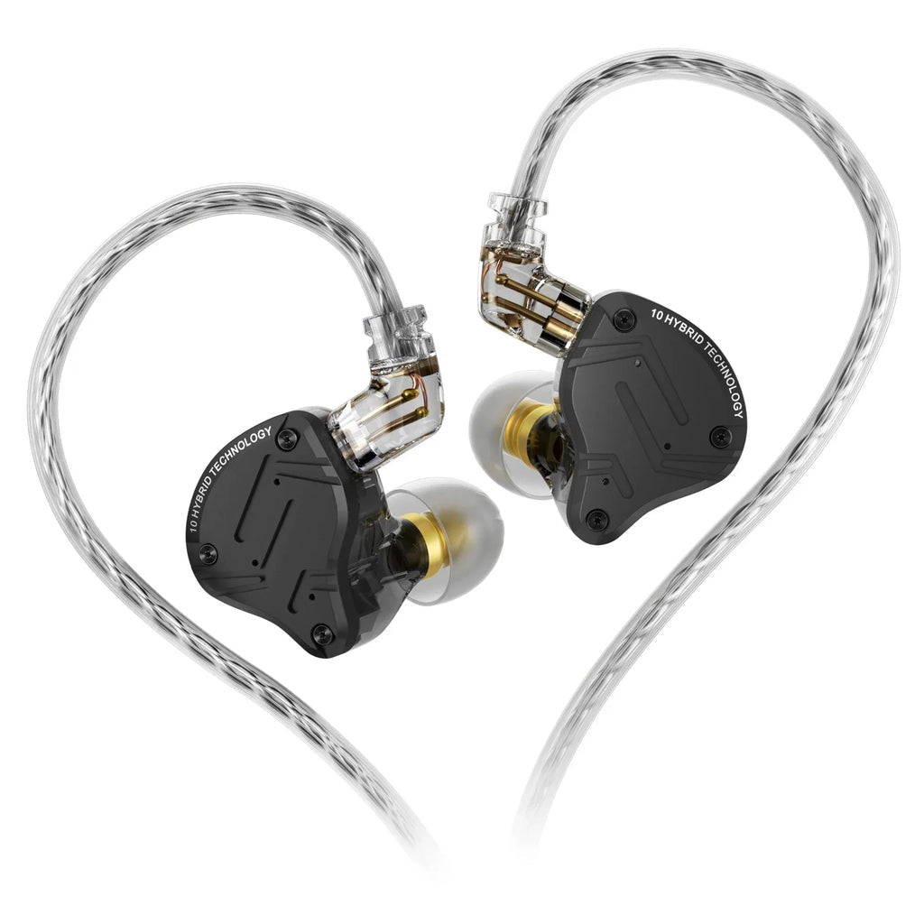 KZ ZS10 Pro X In-Ear Monitors 5-Driver Hybrid HiFi Earphones Tidesmit Black No MIC China Mainland Tidesmit