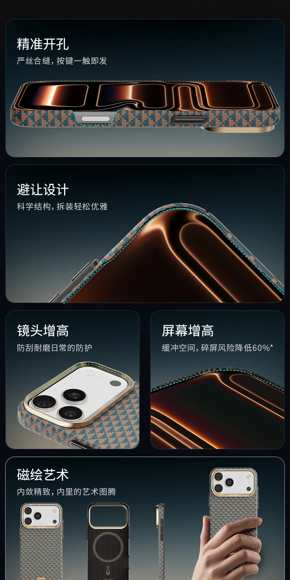 iPhone 17 Pro Max Aramid Fiber Case - Slim Magnetic Shock-Absorbing Cover Tidesmit
