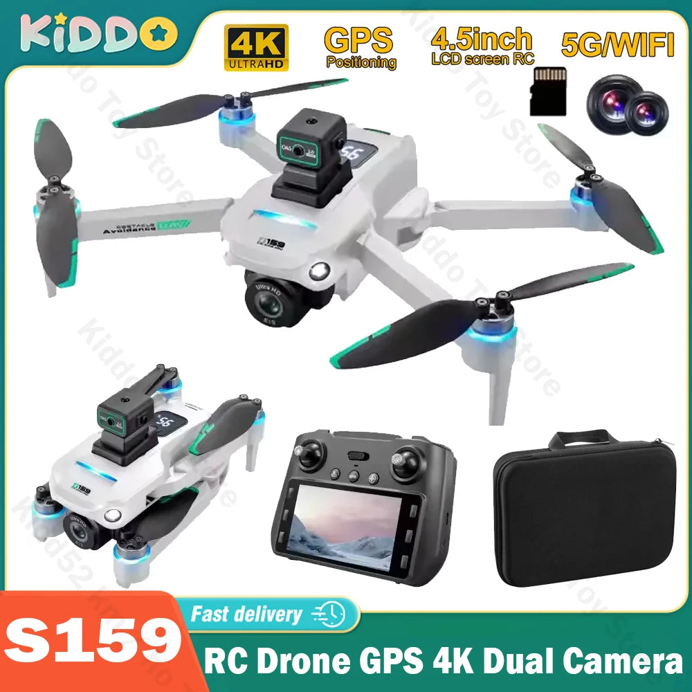 4K GPS Drone with Dual Camera and Remote Screen - Foldable Design Tidesmit