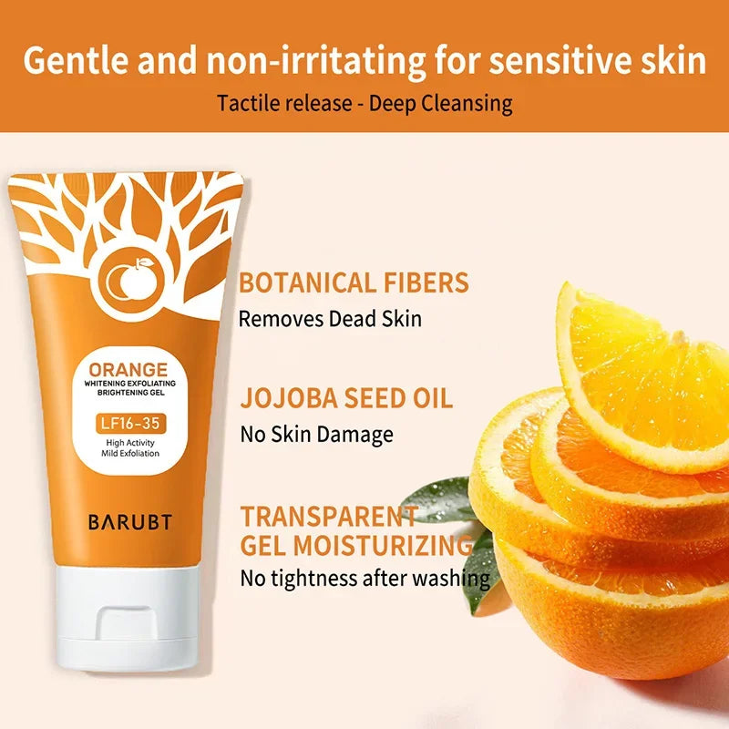 Orange Exfoliating Gel for Face and Body - Professional Deep Cleansing Scrubs Treatments Tidesmit