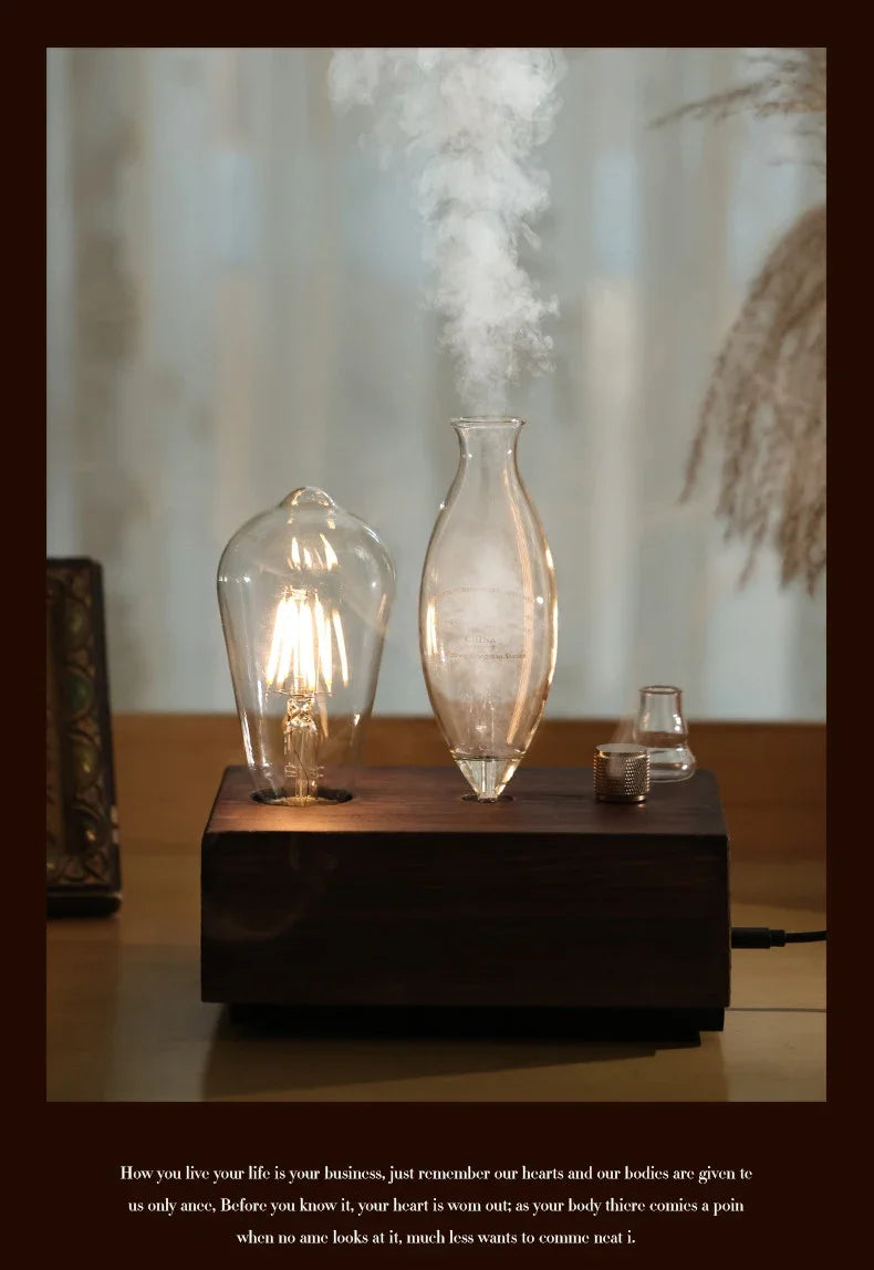 Waterless Pure Essential Oil Diffuser Nebulizer Aromatherapy Diffuser Electric Wooden Glass Home Aroma Essential Diffusers