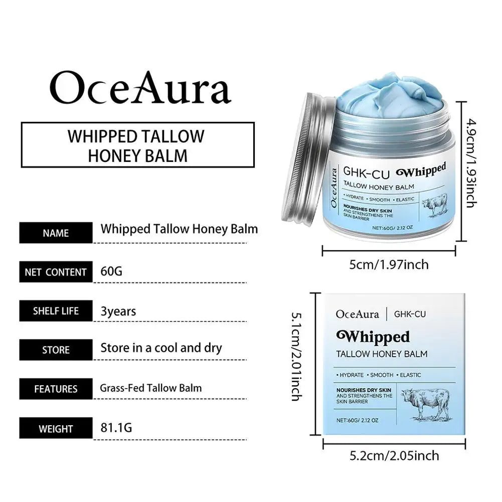 GHK-Cu Blue Tallow Honey Balm Cream, Deep Skin Repair & Barrier Protection, Perfect for Dry, Sensitive & Aging Skin Care