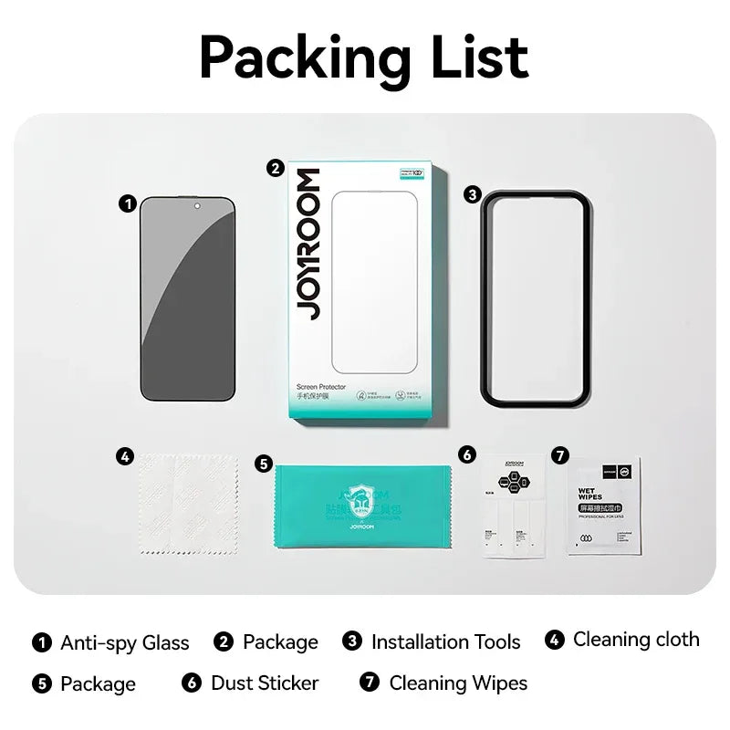 Anti-Spy Screen Protector for iPhone 17 Pro Max - 9H Tempered Glass Tidesmit