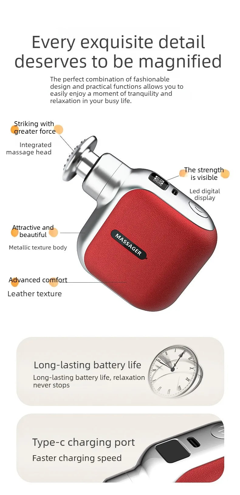 Mini Deep Tissue Massage Gun - Portable Wellness Therapy Device Relaxation Treatment Tidesmit