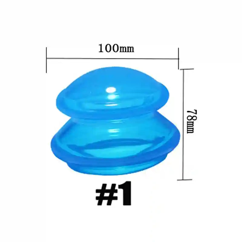 Silicone Cupping Therapy Set - 4 Piece Cellulite Massage Kit Massage Roller Blue-Size 1 Tidesmit