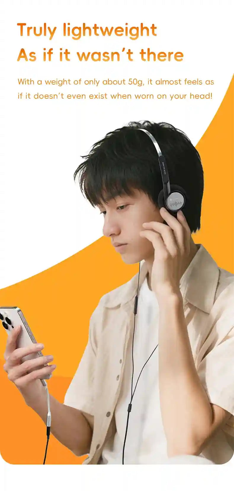Wired On-Ear Headphones with Mic and 40mm Drivers - Tidesmit Tidesmit