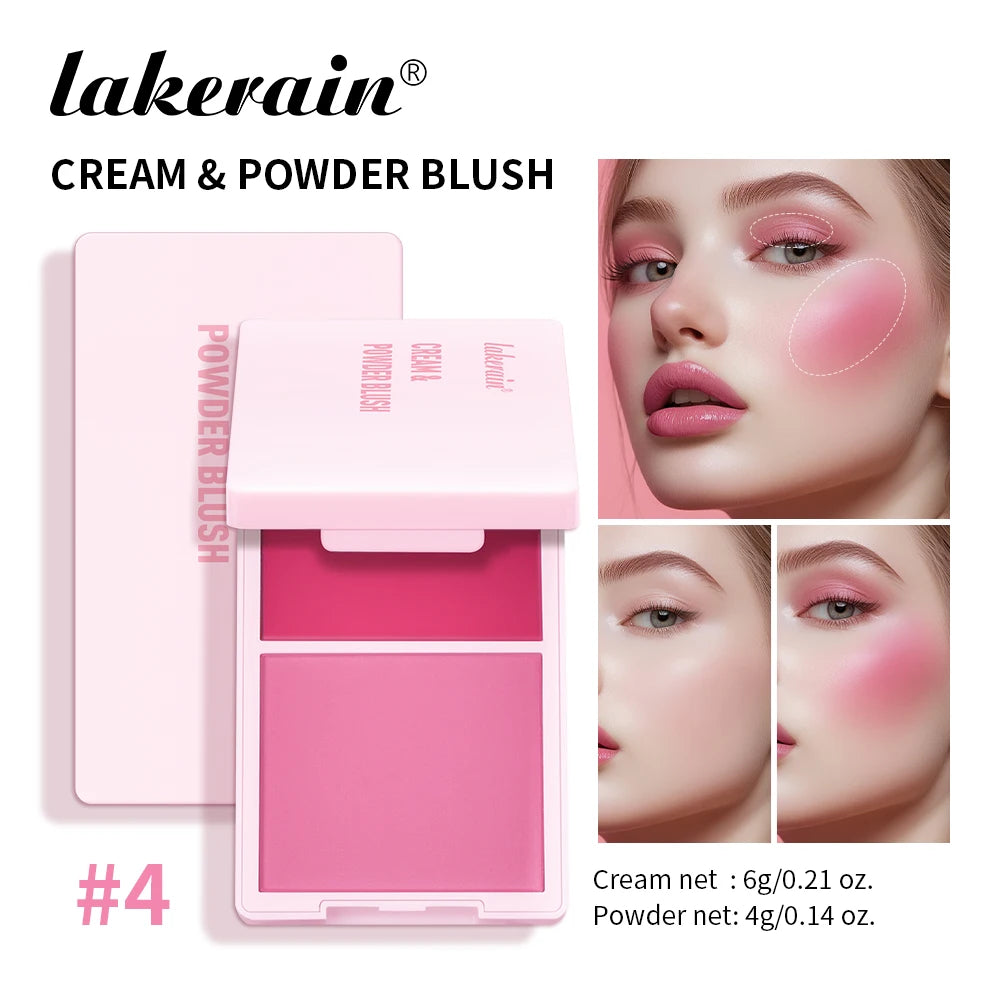 Tidesmit Cream and Powder Blush Palette featuring high pigment peach pink shades for long-lasting natural face makeup
