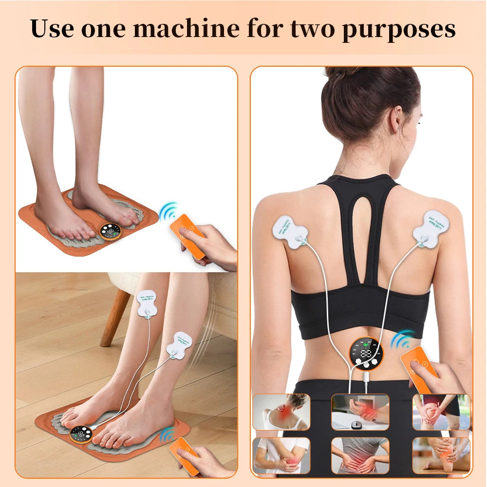 Foldable Electric Foot Massager Mat - 8 Mode Muscle Stimulator Relaxation Treatment Tidesmit