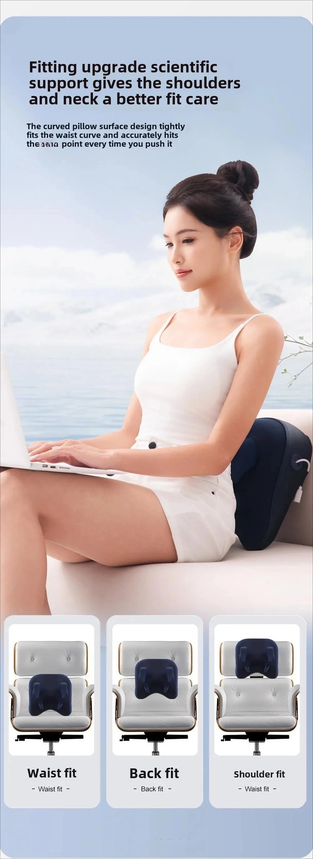 Shiatsu Neck Massager Wireless Rechargeable Heat Therapy - Tidesmit Relaxation Treatment Tidesmit