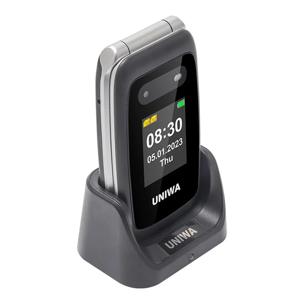 UNIWA V202T 4G Flip Phone Large Button for Elderly Mobile Phone 2.4Inch Screen 1450mAh With Emergency Call Button Global Version