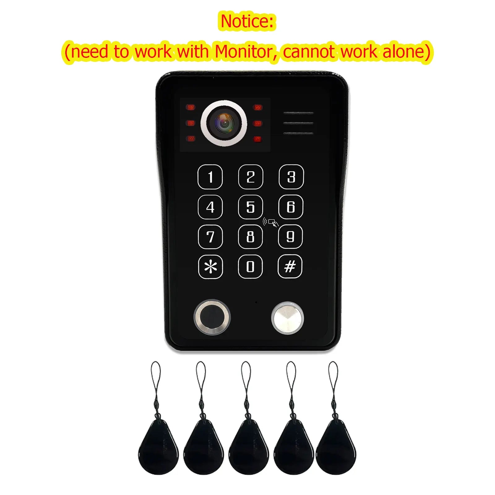 ANJIELO Fingerprint IC Card Password 3in1 Unlock Doorbell Video Intercom for Home 1080P 148° Wide View  4-wired System