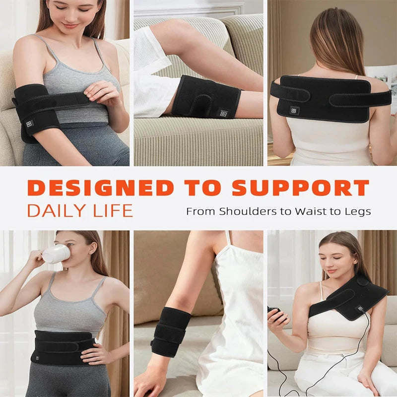 Portable red light therapy belt with 660nm and 850nm LED lights for back, waist, shoulder, and leg pain relief.