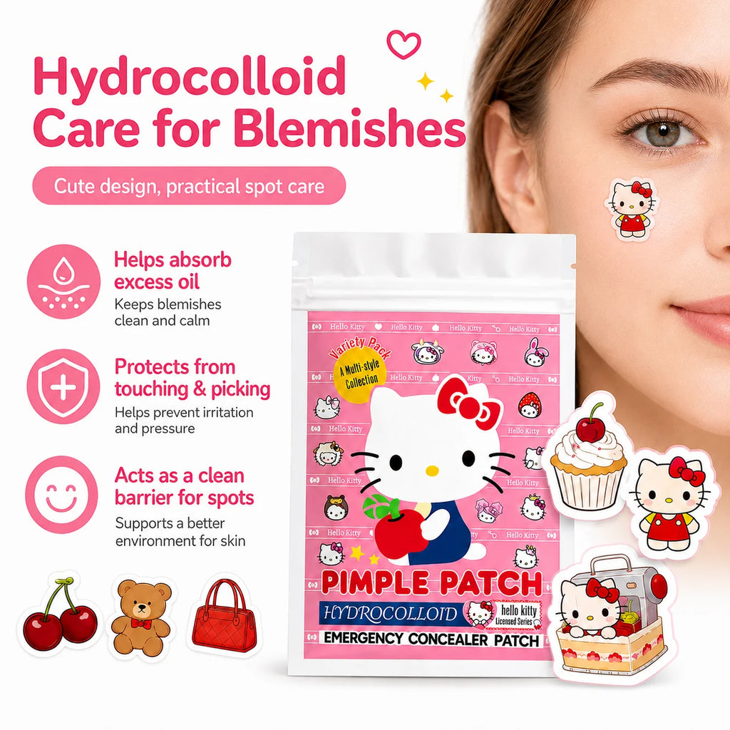 Hello Kitty Acne Pimple Patch Hydrocolloid Blemish Cover Waterproof Invisible for Teens Women Skincare