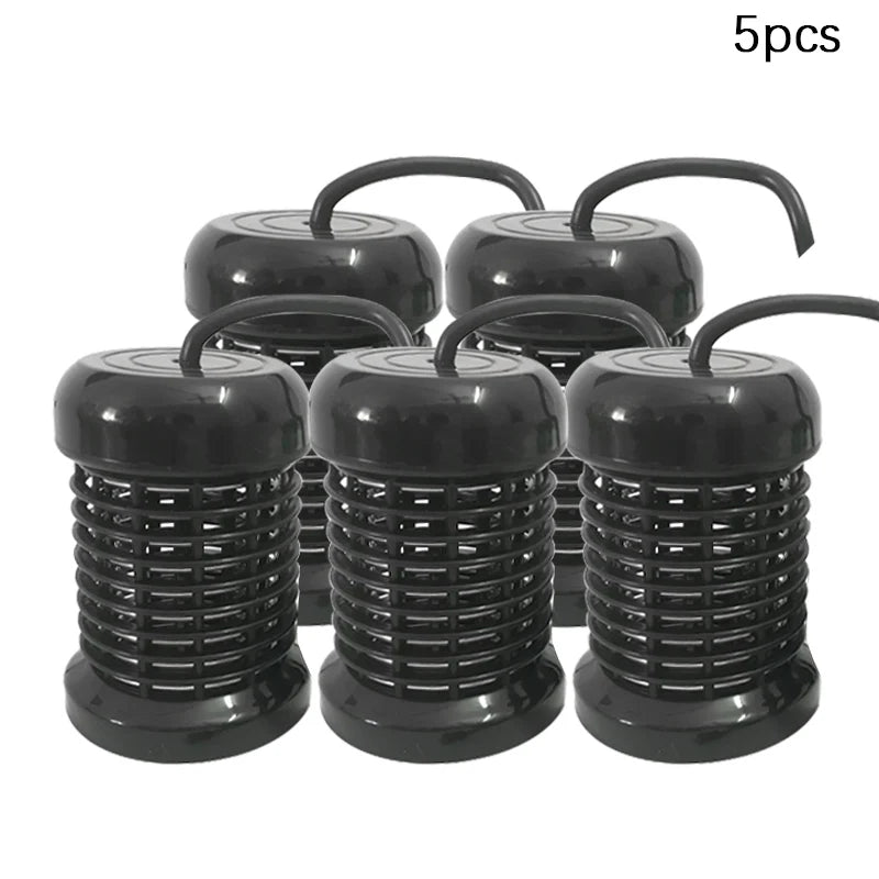 5-pack black replacement ion arrays for ionic foot detox spa machines, durable round plastic massage therapy heads.
