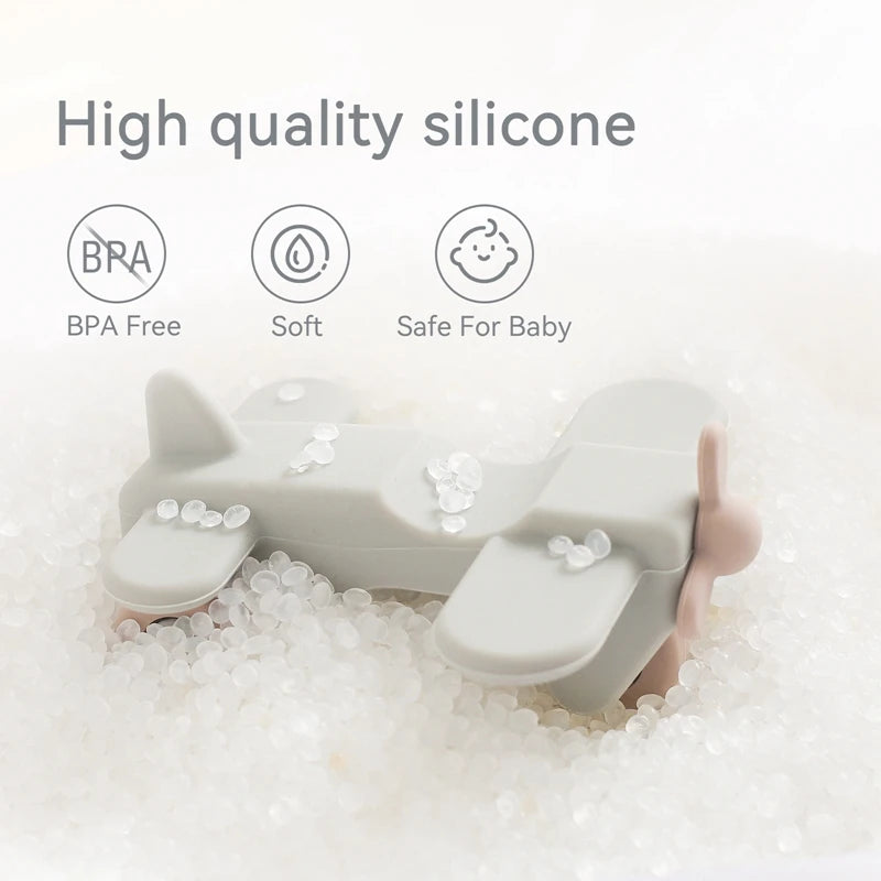 1Pcs Food Grade Baby Silicone Teether Toy Cartoon Car Nursing Teething Ring BPA Free Newborn Health Molar Chewing Accessorie Toy