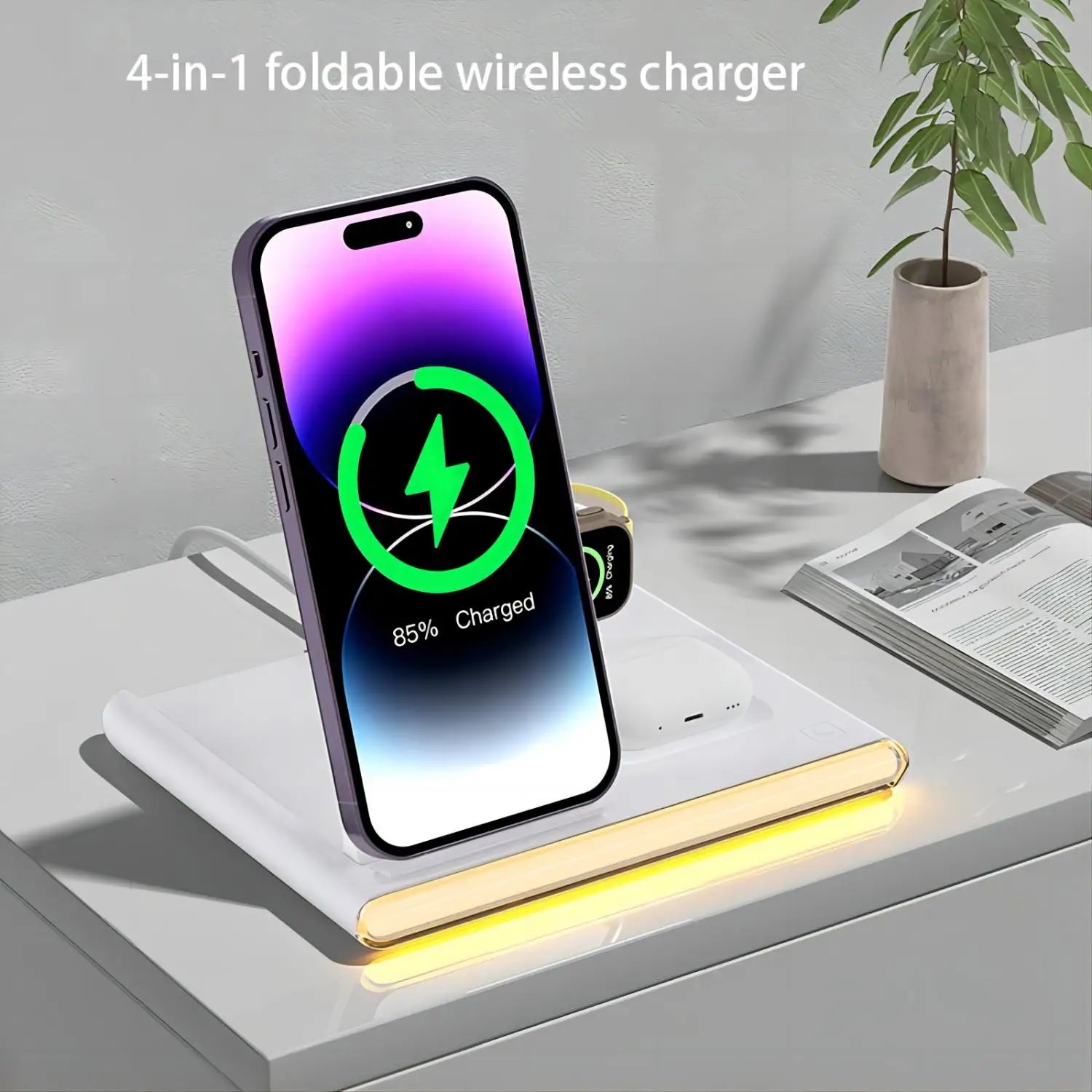 4-in-1 Wireless Charging Station - Qi Certified Multi-Device Fast Charger Tidesmit