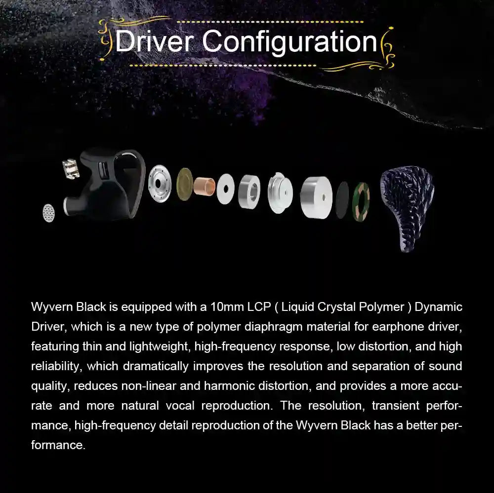 Kinera Celest Wyvern In-Ear Monitors with 10mm LCP Dynamic Driver Tidesmit