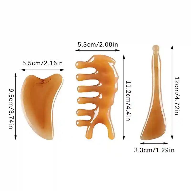 Gua Sha Scraping Massage Tool Set - Face & Body Resin Sculpting Eye Massage Instrument Tidesmit