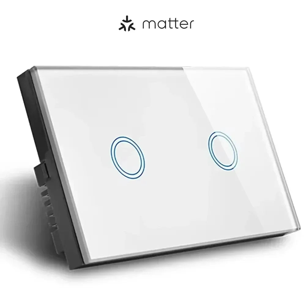 Melery Matter over WiFi Smart Light Switch Glass Touch Sensor Remote Control by Alexa GoogleApple Home Siri Homekit SmartThings
