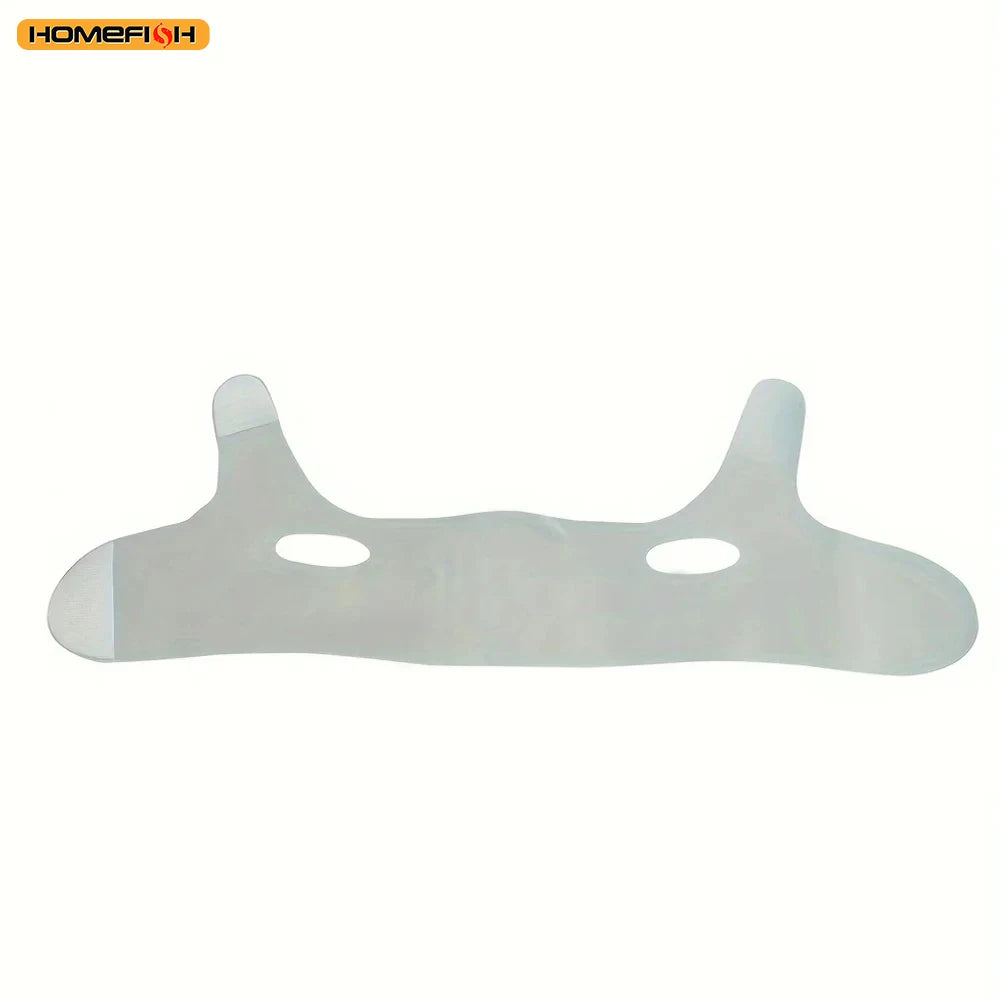 A translucent, flexible, U-shaped silicone mask band with side cutouts for adjustable, pressure-relieving comfort.