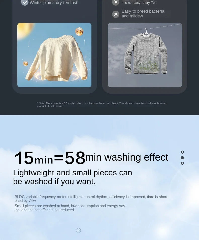 Tidesmit 10kg front-load washing machine with intelligent frequency conversion and durable electric plastic design