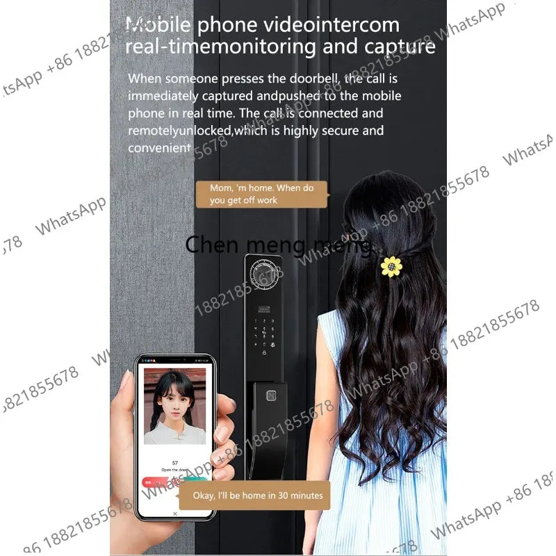 Outdoor Waterproof Lock Wifi Tuya APP Remote Voice Intercom Electronic Door Lock Face Fingerprint Smart Door Lock With Camera