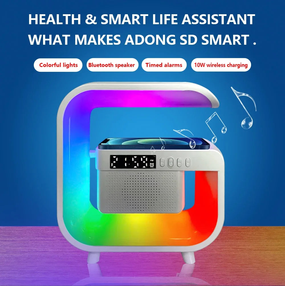 Wireless Charger Stand with Bluetooth Speaker and RGB Light - G3 Black Tidesmit
