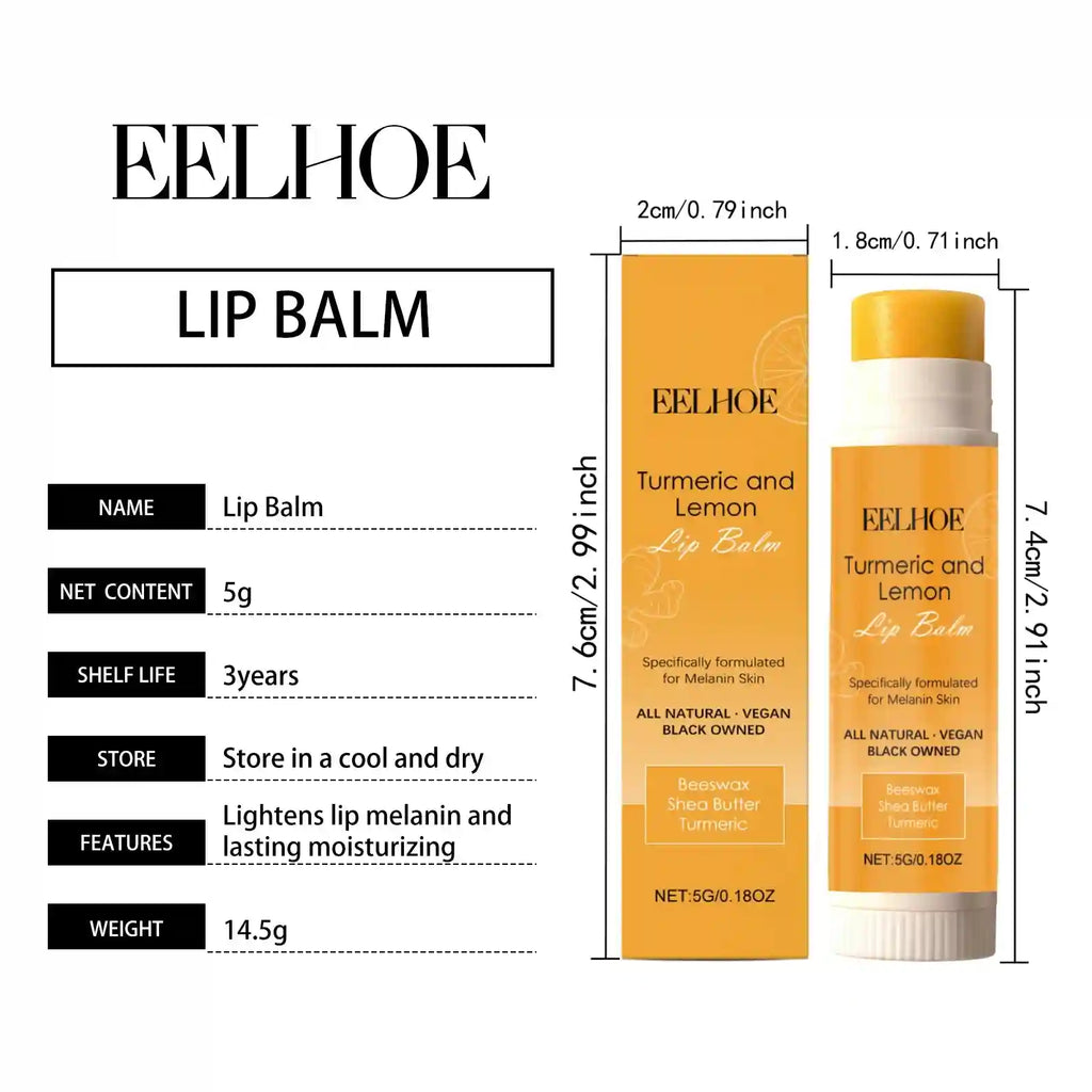 Turmeric Lemon Lip Balm | Nourishing Moisturizing Lip Treatment (5g) Lip Care Tidesmit