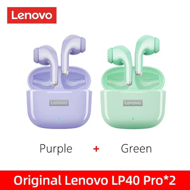 Lenovo LP40 Pro TWS Wireless Earphones Bluetooth 5.1 | Tidesmit 1 Pluple 1 Green Tidesmit