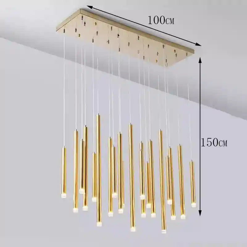 Crystal Stair LED Ring Light | Modern Dimmable Hanging Chandelier golden 21heads Tidesmit