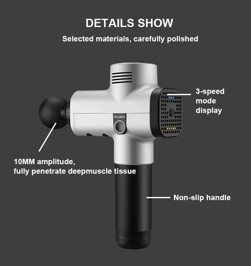 Deep Tissue Massage Gun for Muscle Recovery, 6 Heads - Tidesmit Body Shaping Massage Equipment Tidesmit