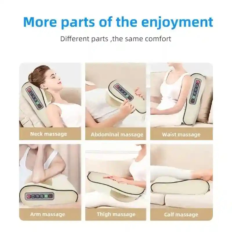 Back Neck Massager with Infrared Heat - Portable Deep Tissue Kneading Relaxation Treatment Tidesmit