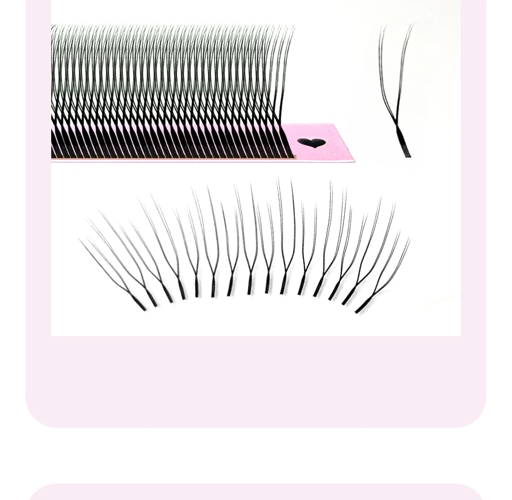 DIYDAY U-shaped Eyelash Extension Easy to Apply 3D Volume False Lashes Natural Wispy U YY Shape Faux Mink Eyelashes for