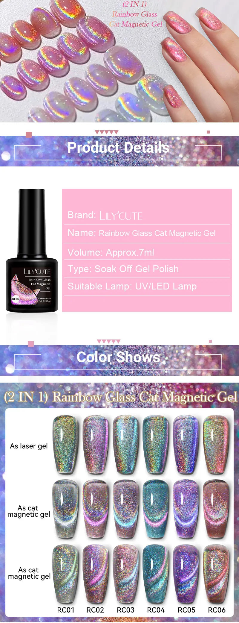 Magnetic Cat Eye Gel Nail Polish – Reflective UV Soak Off Kit Permanent Makeup Machines Tidesmit