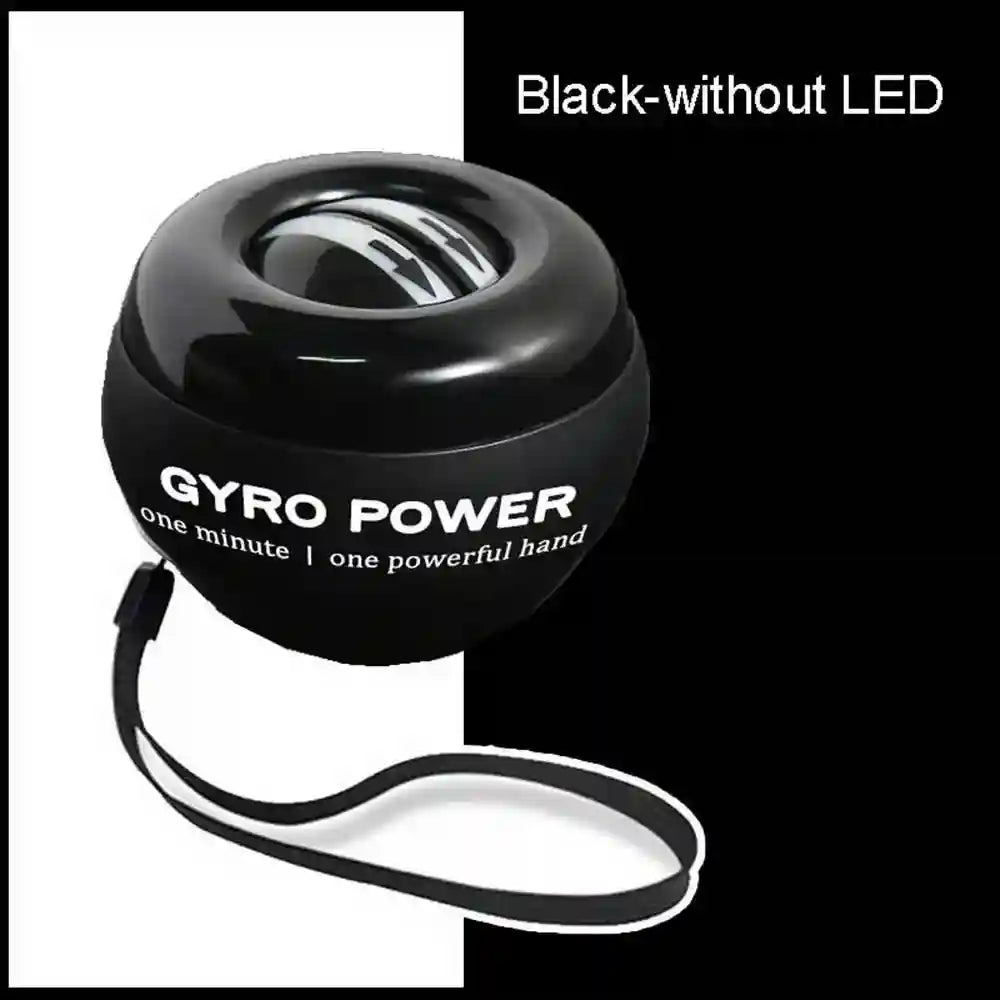 Wrist Strengthener Gyro Ball - Self-Starting Powerball for Forearm Grip Massage Roller Black-withoutLED Tidesmit