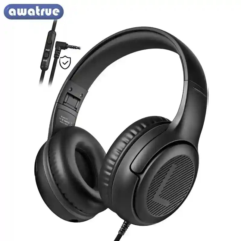 Kids Wired Headphones with Microphone - Foldable Over-Ear Tidesmit Tidesmit