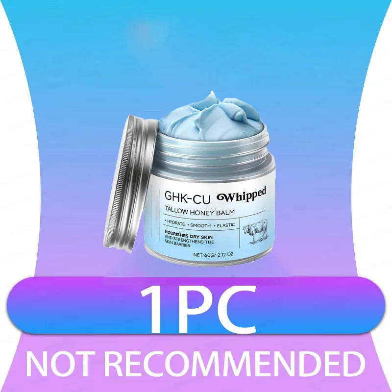 2026Blue Balm Moisturizer with GHK-Cu Copper Peptides & Beef Tallow: Manuka Honey Care for Mature Dry Skin