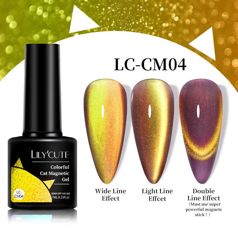 Magnetic Cat Eye Gel Nail Polish – Reflective UV Soak Off Kit Permanent Makeup Machines LC-CM04 Tidesmit