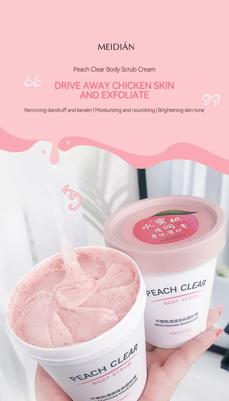 Peach Extract Body Scrub 200g - Natural Exfoliating Skin Smoothing Treatment Scrubs Treatments Tidesmit
