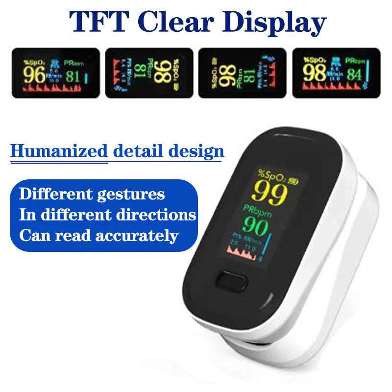 Resoxy Pulse Fingertip Oximeter Heart Rate Blood Oxygen Saturation Monitor TFT Display For Android Apple Apps Bluetooth Oximeter
