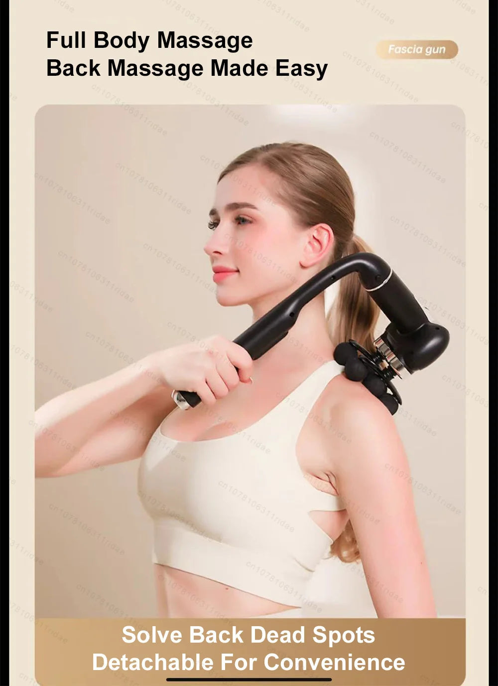 Fascia Gun 6-Head Percussive Therapy Deep Tissue Muscle Massager Fascia Gun Tidesmit